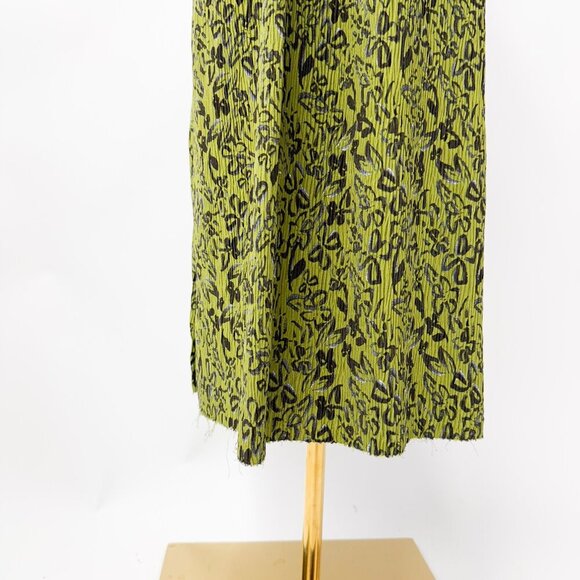 VINTAGE STLYE FLORAL GREEN PRINTED MAXI SKIRT - Picture 5 of 9